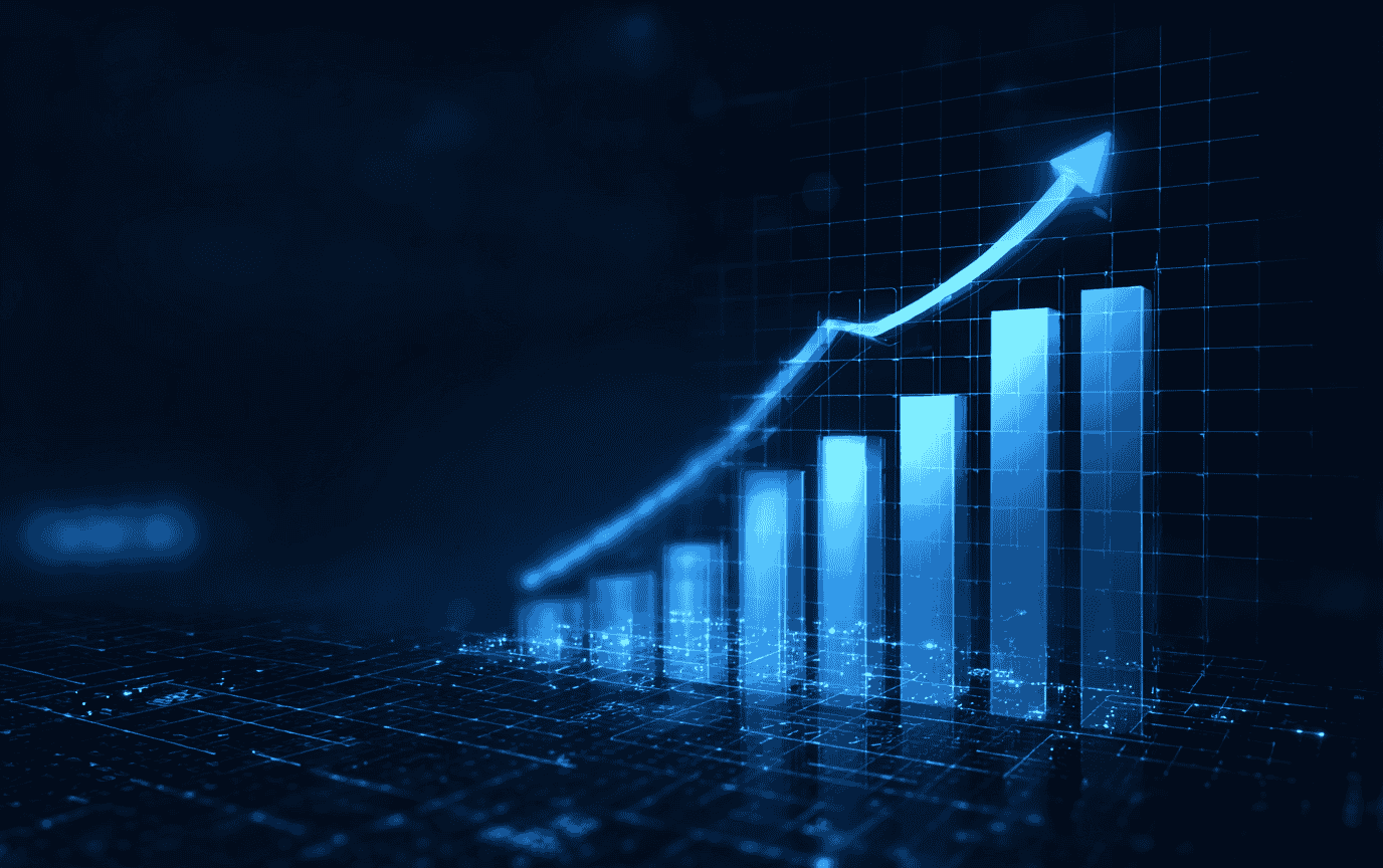 Grafico che mostra la crescita delle vendite online
